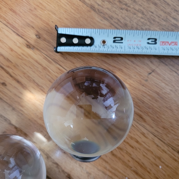 COPY 1 - Pottery Barn Glass Ball Finials Pewter Large 2.75" dia x 3.25" h - Picture 3 of 9